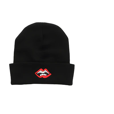 Chrome Hearts Black Embroidered Red Lips Beanie Unisex情侣 Hat. CH-CAP-2023022
