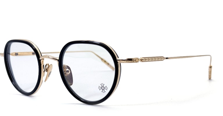 Chrome Hearts Gafas Ópticas Negras Doradas Unisex con Patillas Plateadas Esculpidas SQRTON BK/GP Purchase Chrome Hearts Gafas Ópticas Negras Doradas Unisex con Patillas Plateadas Esculpidas SQRTON BK/GP