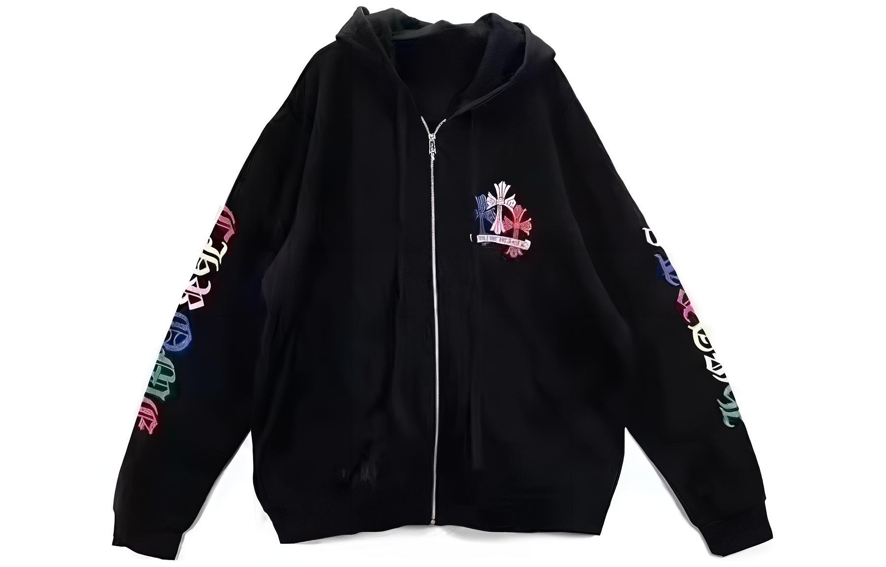 Chrome Hearts Black Hoodie Jacket with Letter Print Design CHROME-HEARTS-97-BLACK