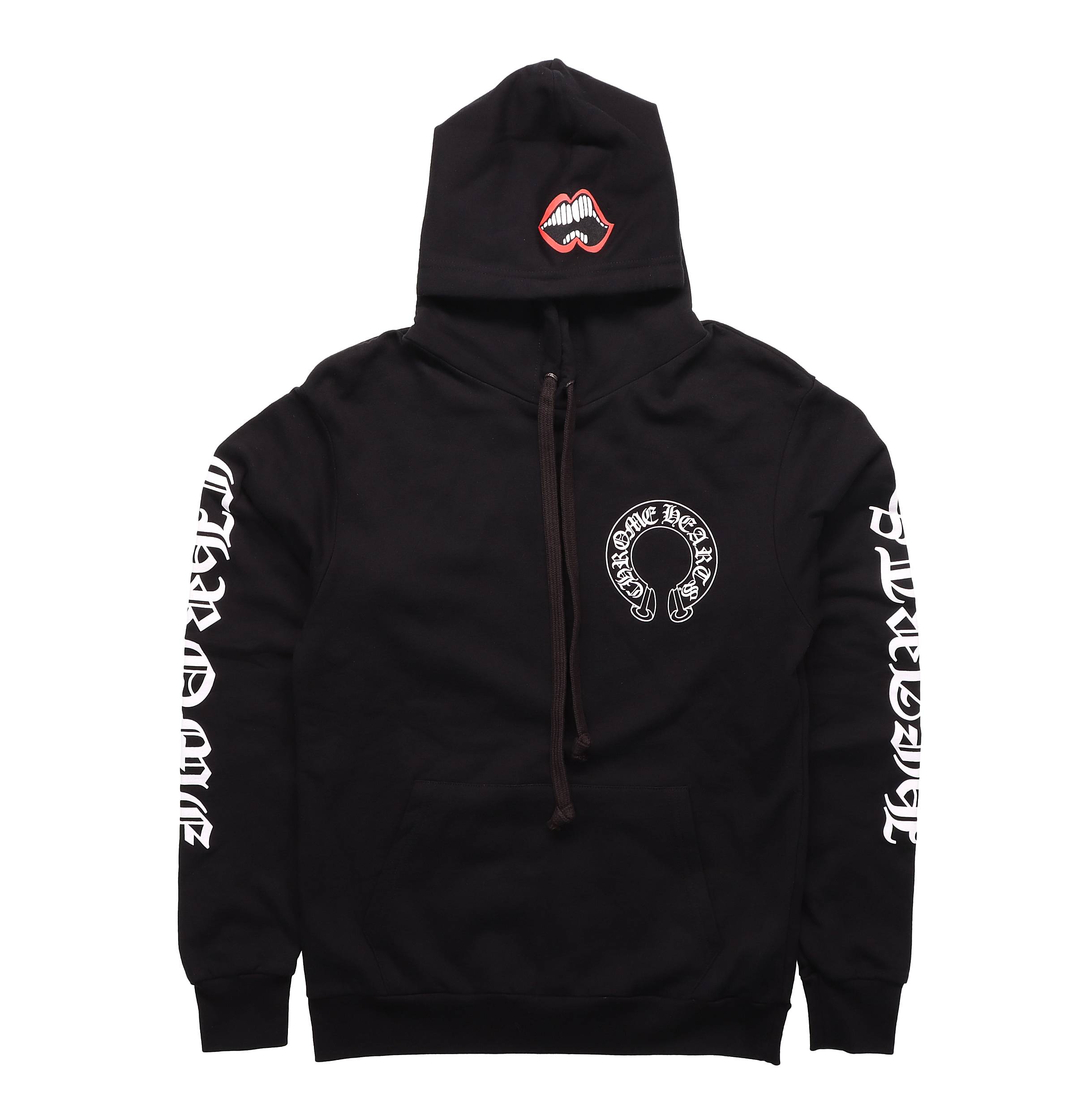 Chrome Hearts Black Horseshoe Lips Hoodie Unisex CH-157