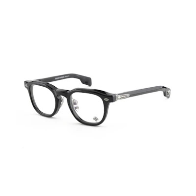 Chrome Hearts Black Irregular Optical Glasses 925 Silver Unisex Couples Style. CHIRPCHIRP-A