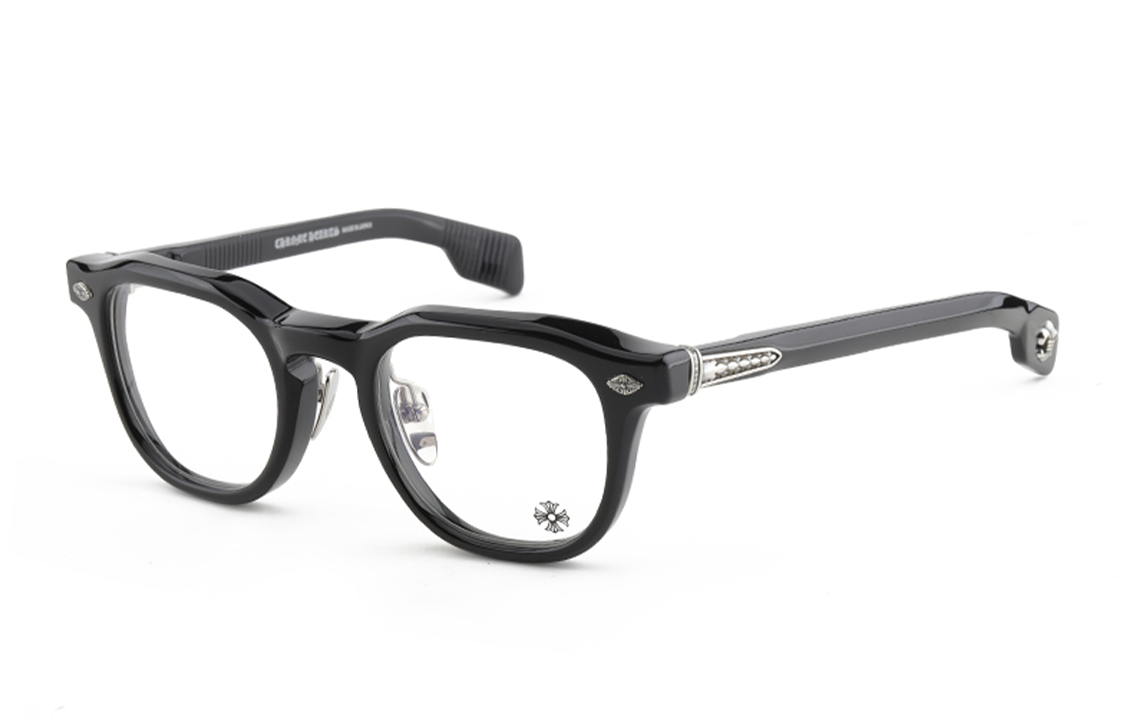 Order Gafas Ópticas Irregulares Chrome Hearts Negras Plata 925 Unisex Estilo Parejas. CHIRPCHIRP-A