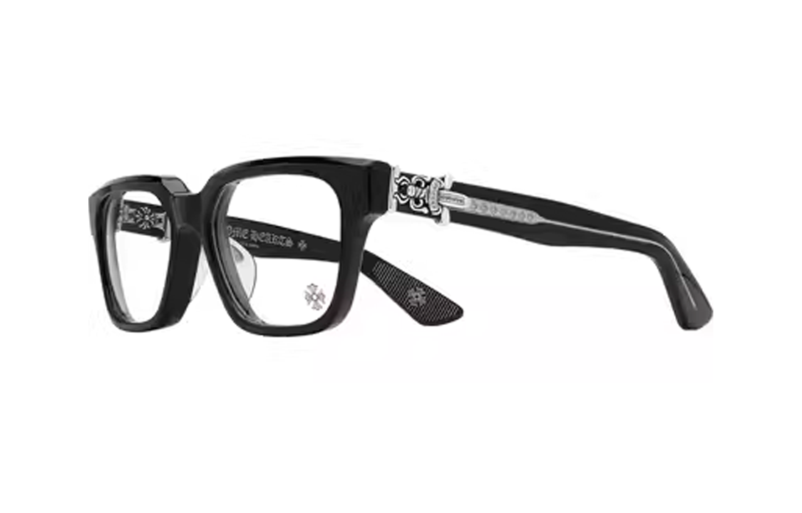 Order Gafas Ópticas Irregulares Negras Chrome Hearts con Logo de Letras, Unisex. VAGILLIONAIRE II BLACK