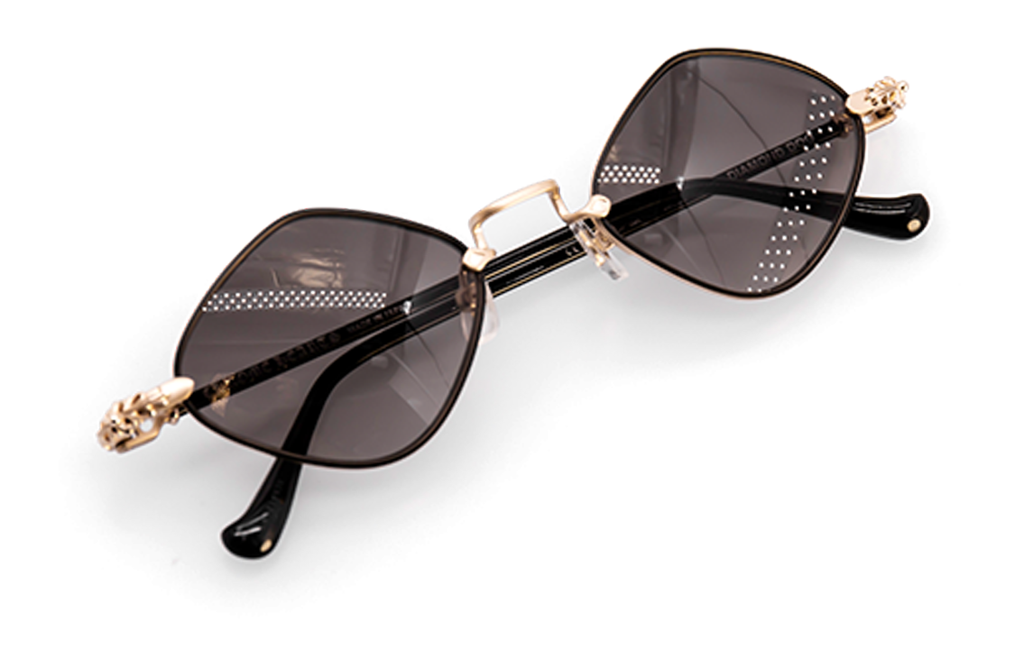 Chrome Hearts Black Irregular Sunglasses Unisex with Logo Temples. DIAMONDDOGMBKMGPBK 圖 4