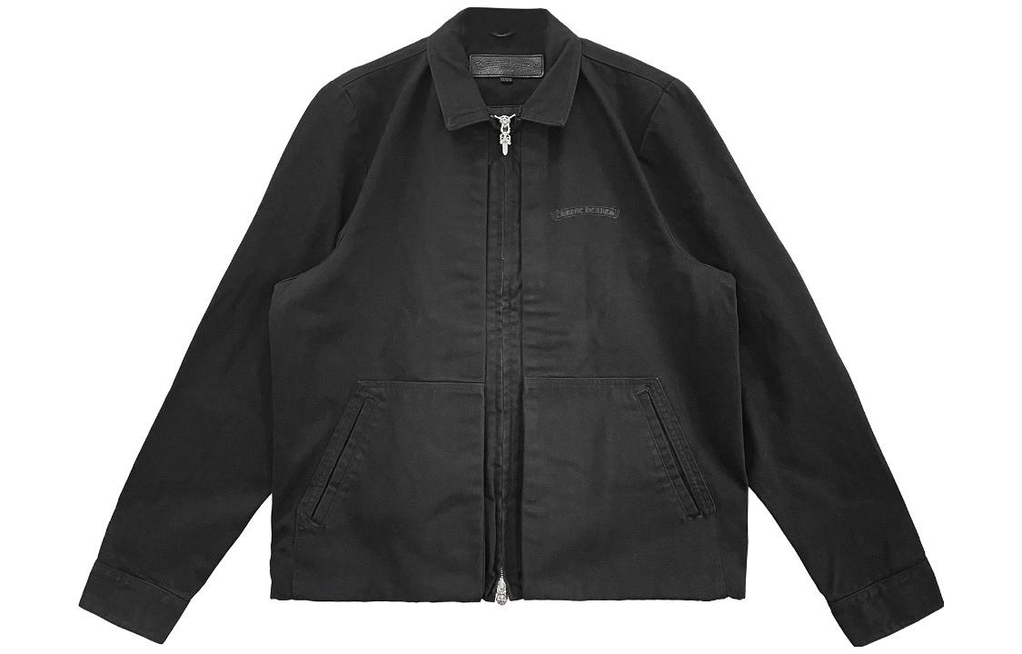 Chrome Hearts Black Jacket with Back Gothic Lettering and Zipper CH-202203162