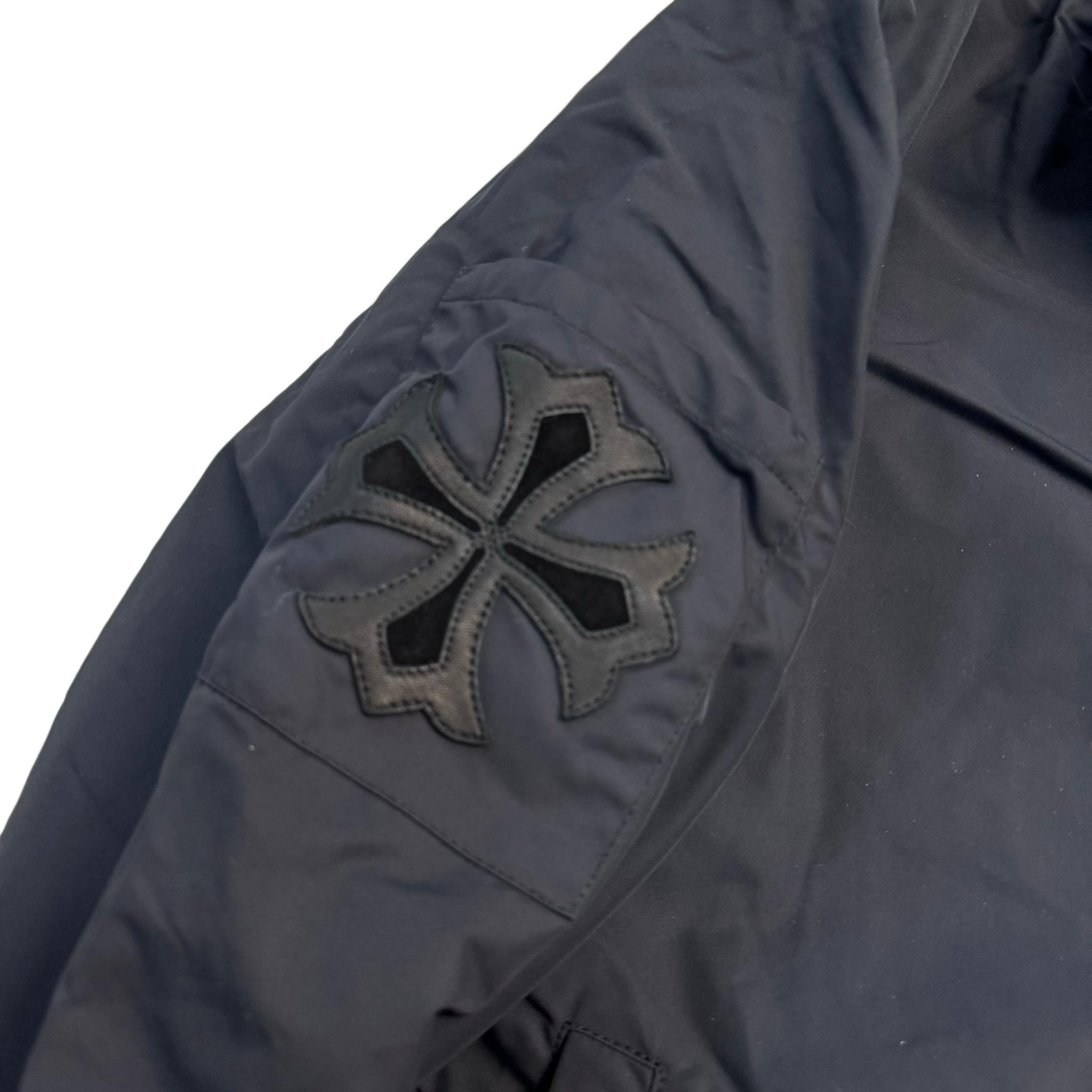 Shop Chrome Hearts Black Logo Print Zip-Up Loose Fit Jacket Long Sleeve CH-2024-1000