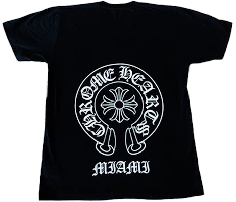 Chrome Hearts Black Miami Exclusive Horseshoe Print Unisex T-Shirt CH-122 Order Chrome Hearts Black Miami Exclusive Horseshoe Print Unisex T-Shirt CH-122