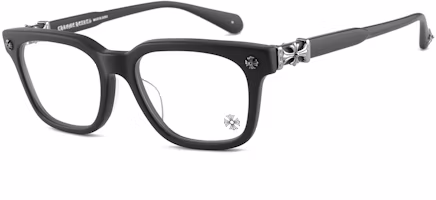 Chrome Hearts Black Optical Glasses Silver Logo Unisex Irregular Frame Eyewear COX UCKER-MBK-52 Chrome Hearts Black Optical Glasses Silver Logo Unisex Irregular Frame Eyewear COX UCKER-MBK-52