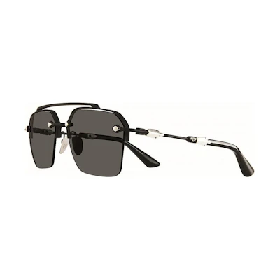 Chrome Hearts Black Pilot Sunglasses Unisex with Silver, Ebony & Diamond Details. Bidi-Esem-MBK-BK