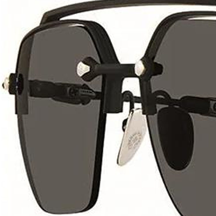 Shop Chrome Hearts Cermin Mata Hitam Unisex Perincian Perak, Ebony & Berlian. Bidi-Esem-MBK-BK