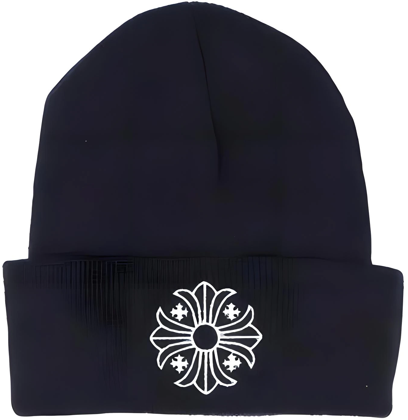chrome-hearts-black-polyester-logo-beanie-unisex-simple-design-035260