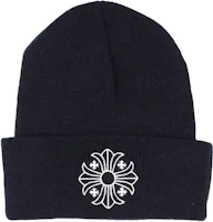 Order Chrome Hearts 黑色聚酯纖維標誌毛帽 男女通用 簡約設計 35260