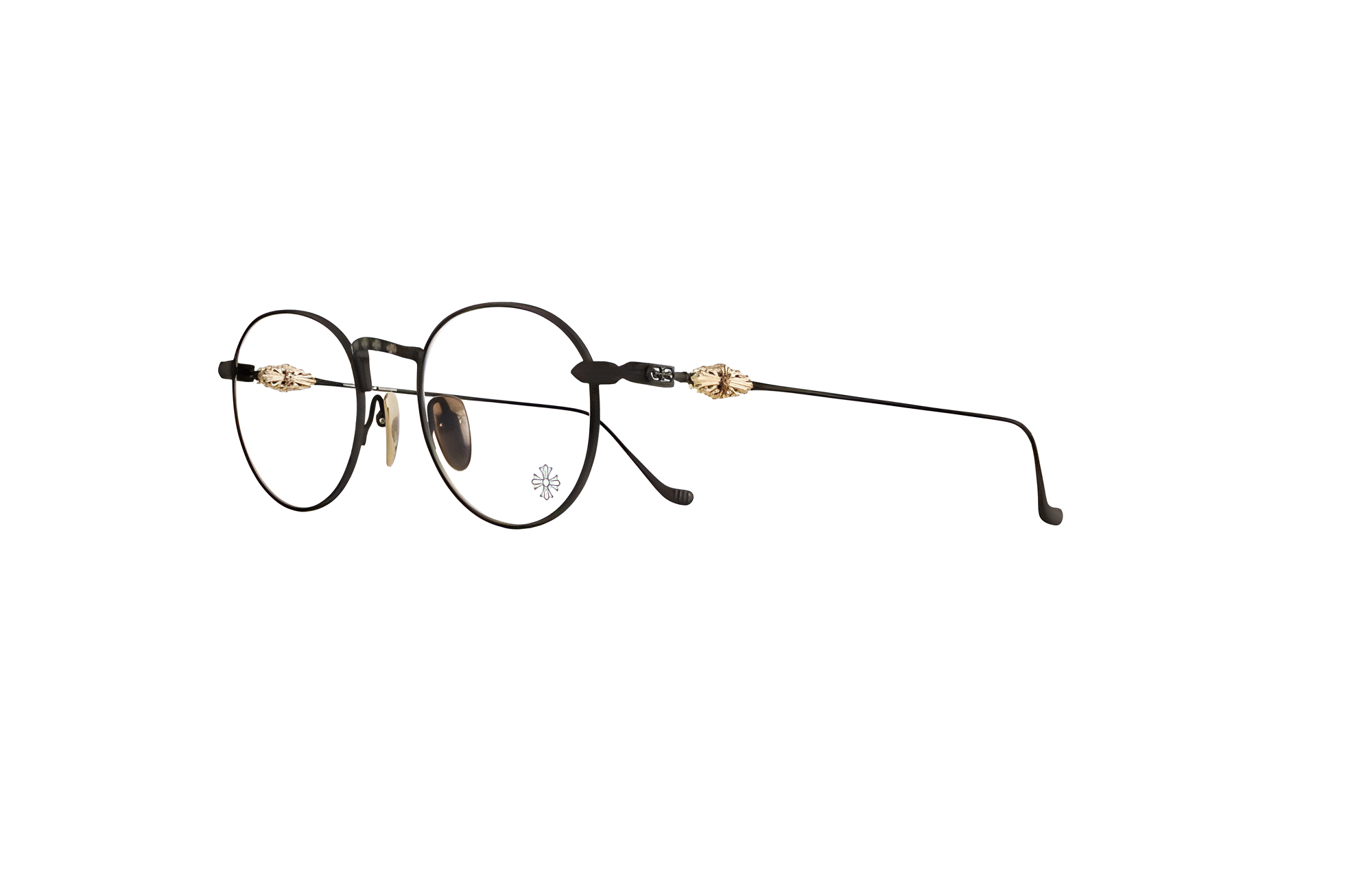 Chrome Hearts Black Round Metal Optical Frame Unisex Couple Design VAGIDICTORIANIIICB