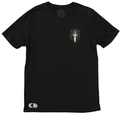 Chrome Hearts Kaos Pendek V Neck Hitam Unisex Motif Pedang. CH-009 Lookbook Chrome Hearts Kaos Pendek V Neck Hitam Unisex Motif Pedang. CH-009