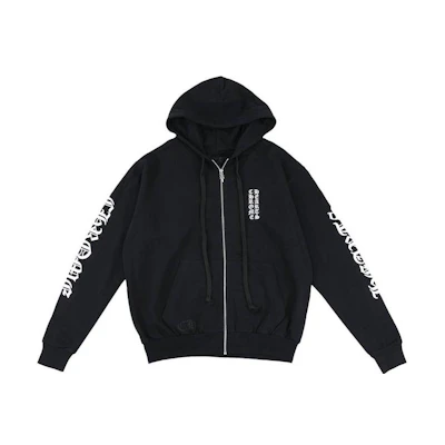 Chrome Hearts Black Zip-Up Hoodie Long Sleeve Plain Print Design CH-00000106