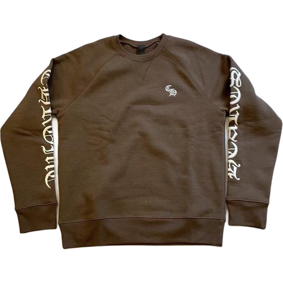 Chrome Hearts Brown Crewneck Embroidered Letter Sweatshirt Unisex Long Sleeve CH-200291