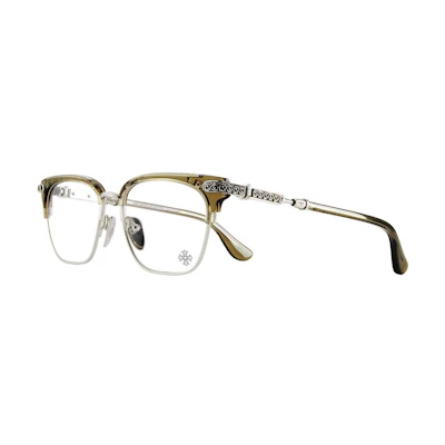 Chrome Hearts Brown Irregular Optical Glasses Unisex with Logo Detail. VERTICAL SMILE II