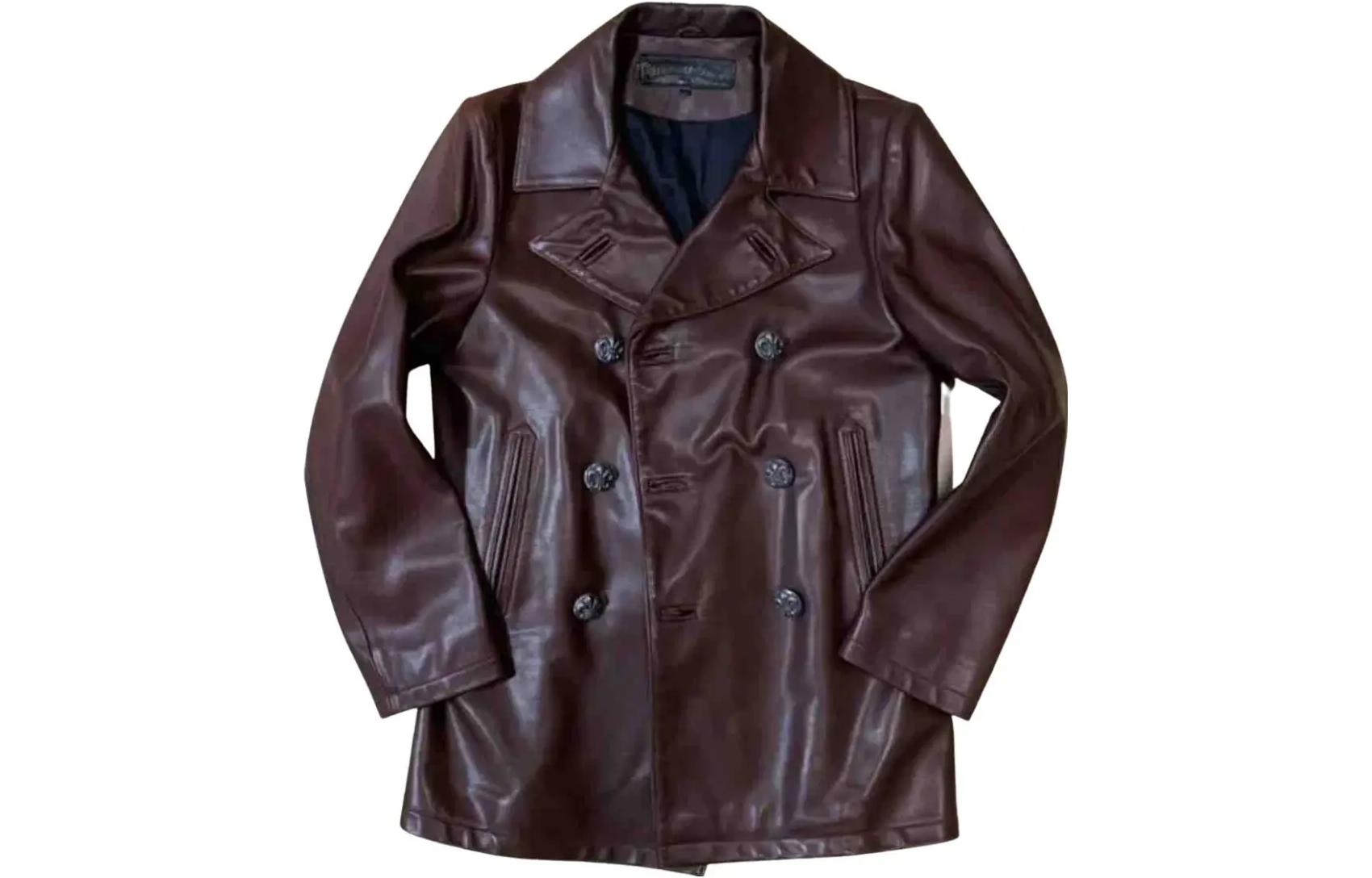 Chrome Hearts Brown Solid Double-Breasted Jacket for Men CH-0000173