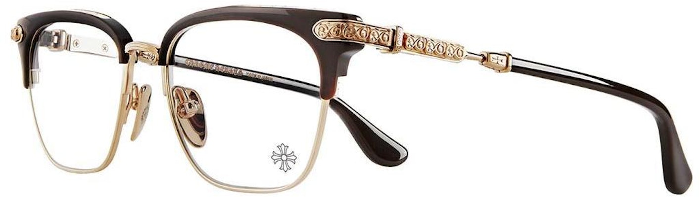 Chrome Hearts 棕色鈦金屬不規則框眼鏡 情侶款 男女適用設計 VERTICAL SMILE II CLB/GP Buy Chrome Hearts 棕色鈦金屬不規則框眼鏡 情侶款 男女適用設計 VERTICAL SMILE II CLB/GP