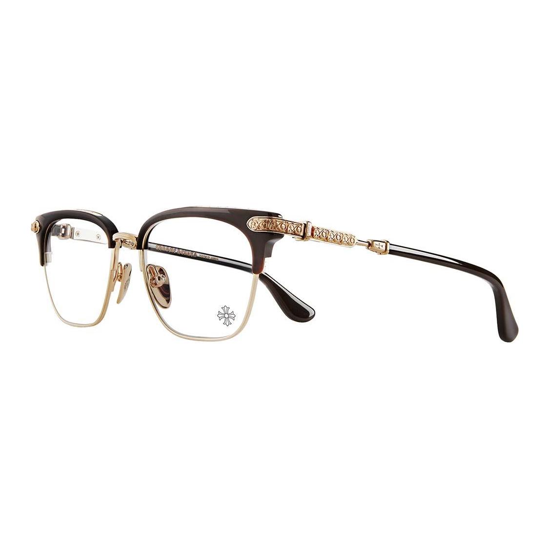 Order Chrome Hearts 棕色鈦金屬不規則框眼鏡 情侶款 男女適用設計 VERTICAL SMILE II CLB/GP