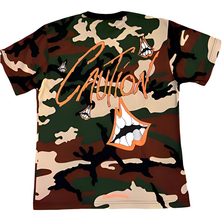 Chrome Hearts Camo Logo Graphic Crewneck T-Shirt Unisex Green. CH-061301