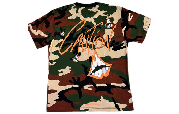 Order 크롬하츠 카모 로고 그래픽 크루넥 티셔츠 유니섹스 그린. CH-061301
