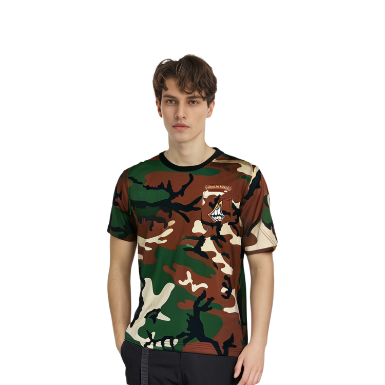 Purchase 크롬하츠 카모 로고 그래픽 크루넥 티셔츠 유니섹스 그린. CH-061301