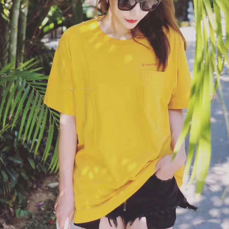 Shop クロムハーツ カートゥーンロゴ プリント 限定Tシャツ ユニセックス イエロー CH-2022100806