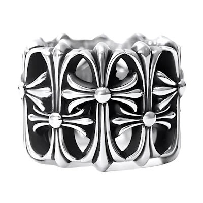 Chrome Hearts Cemetery Cross 925 Silver Ring Unisex Silver CH-JZ-268