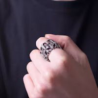 Sizing Chrome Hearts 墓地十字架 925 純銀戒指 男女款 銀色 CH-JZ-268