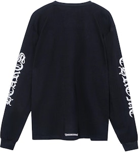 Chrome Hearts 經典文字黑色長袖圓領T恤 男女同款 CH-056 Buy Chrome Hearts 經典文字黑色長袖圓領T恤 男女同款 CH-056
