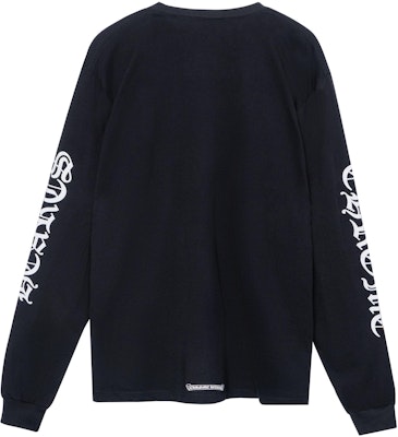 Chrome Hearts 經典文字黑色長袖圓領T恤 男女同款 CH-056 Buy Chrome Hearts 經典文字黑色長袖圓領T恤 男女同款 CH-056