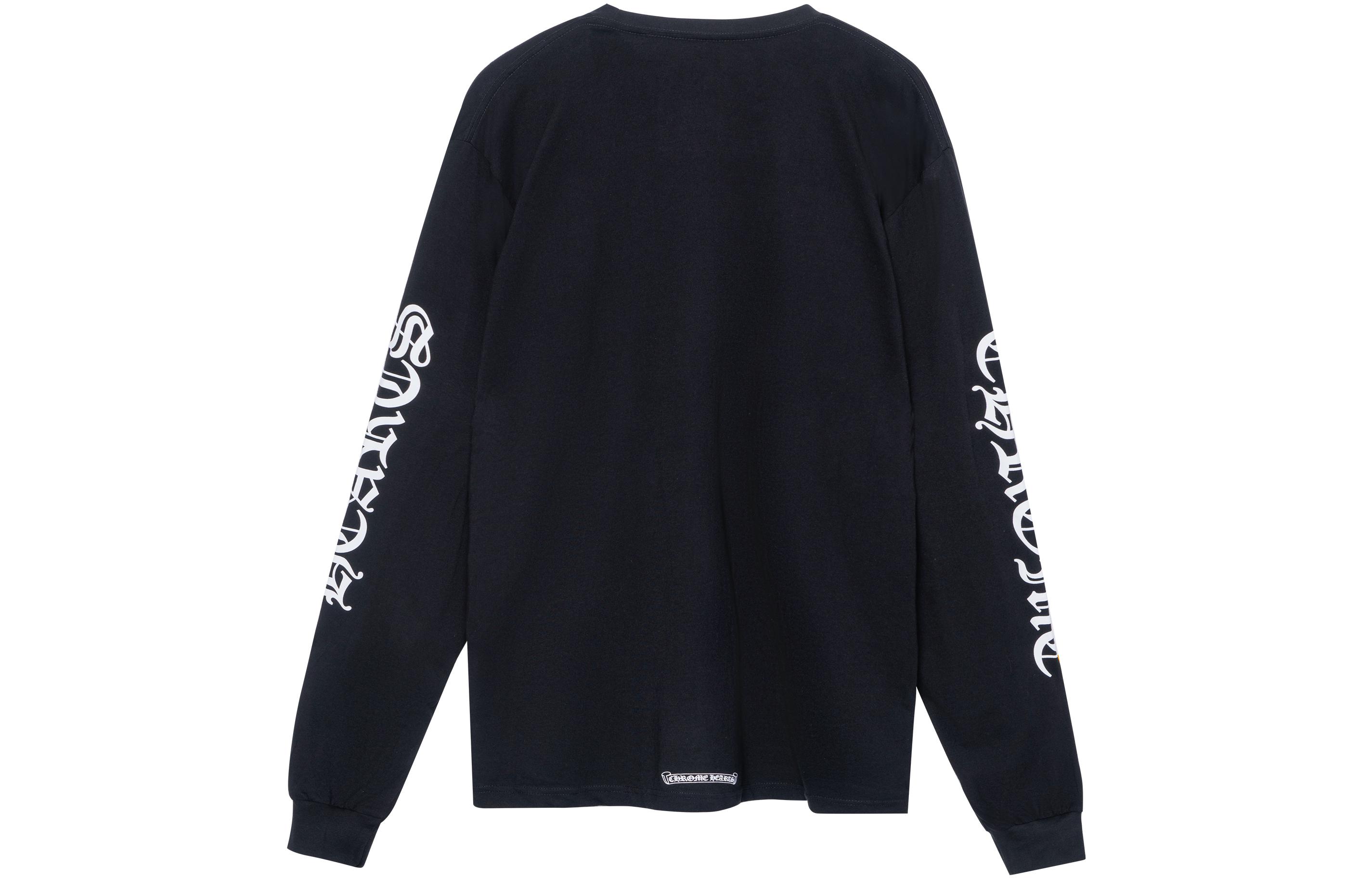 Order Chrome Hearts 經典文字黑色長袖圓領T恤 男女同款 CH-056