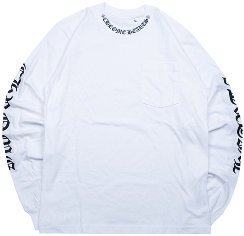 chrome-hearts-collar-script-pocket-long-sleeve-tee-white-unisex-ch-060