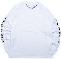 Chrome Hearts Collar Script Pocket Long Sleeve Tee White Unisex CH-060 Chrome Hearts Collar Script Pocket Long Sleeve Tee White Unisex CH-060