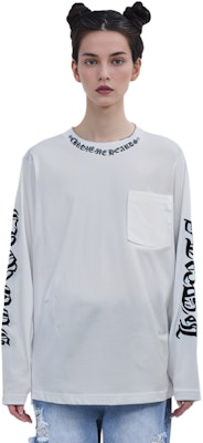 クロムハーツ カラー スクリプト ポケット 長袖Tシャツ ホワイト ユニセックス CH-060 Shop クロムハーツ カラー スクリプト ポケット 長袖Tシャツ ホワイト ユニセックス CH-060
