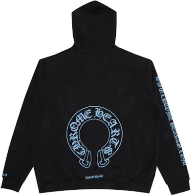 Chrome Hearts Colorblock Horseshoe Logo Print Unisex Hoodie Black. CH-313 Lookbook Chrome Hearts Colorblock Horseshoe Logo Print Unisex Hoodie Black. CH-313