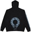 Lookbook Chrome Hearts Colorblock Horseshoe Logo Print Unisex Hoodie Black. CH-313