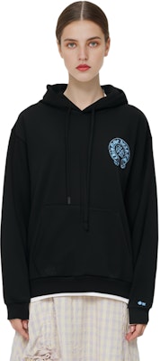 Chrome Hearts Colorblock Horseshoe Logo Print Unisex Hoodie Black. CH-313 Purchase Chrome Hearts Colorblock Horseshoe Logo Print Unisex Hoodie Black. CH-313