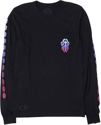 クロムハーツ カラードソードホースシュー スクロール ユニセックス 長袖Tシャツ ブラック CH-071 Buy クロムハーツ カラードソードホースシュー スクロール ユニセックス 長袖Tシャツ ブラック CH-071