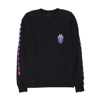 Chrome Hearts Colored Sword Horseshoe Scroll Unisex Long Sleeve T-Shirt Black CH-071