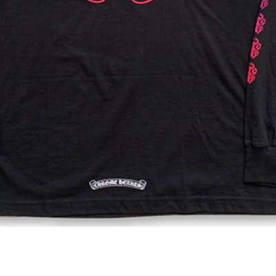 クロムハーツ カラードソードホースシュー スクロール ユニセックス 長袖Tシャツ ブラック CH-071 Sizing クロムハーツ カラードソードホースシュー スクロール ユニセックス 長袖Tシャツ ブラック CH-071