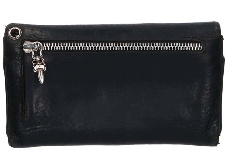 Order Cartera de Cuero Negra Chrome Hearts Cross Ball Button