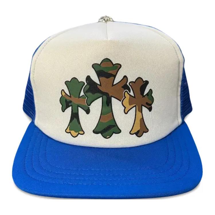 Purchase Chrome Hearts Cross Chrome Blue Baseball Cap for Men. CH200481