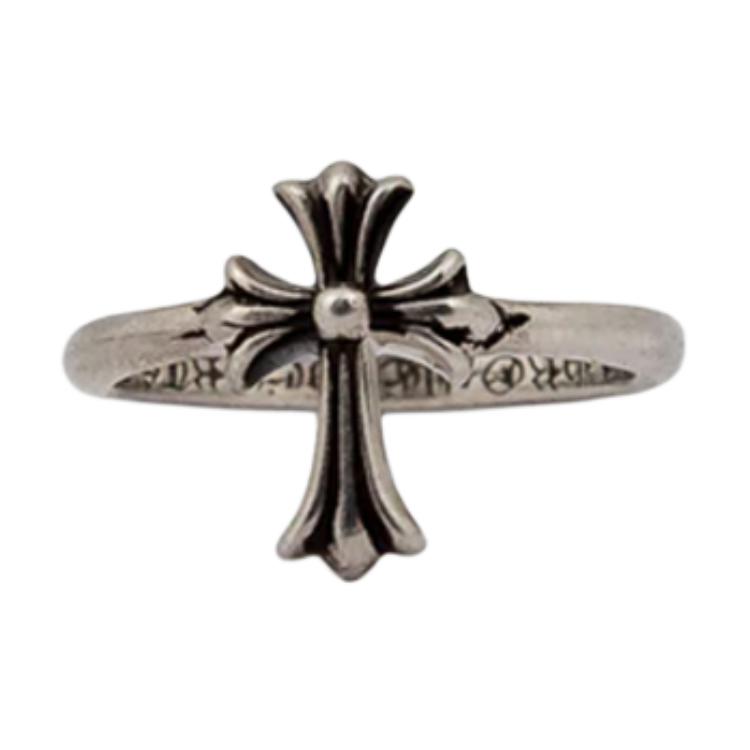 Shop Anillo de plata unisex Chrome Hearts con diseño de cruz - Parejas. ch-c-bg