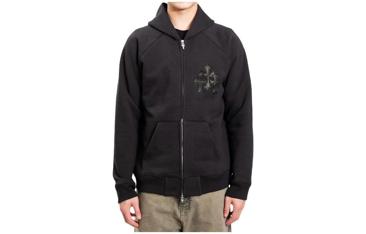 Chrome Hearts Cross Patch Black Zip-Up Hoodie Unisex CH-20232159