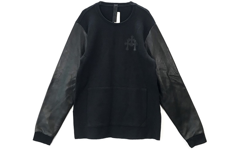 Chrome Hearts Cross Patchwork Long Sleeve Sweatshirt Unisex Black CH-5632