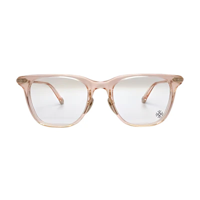 Chrome Hearts Crystal Silver Metal Frame Square Optical Glasses Unisex Pink DARLIN PCRYS