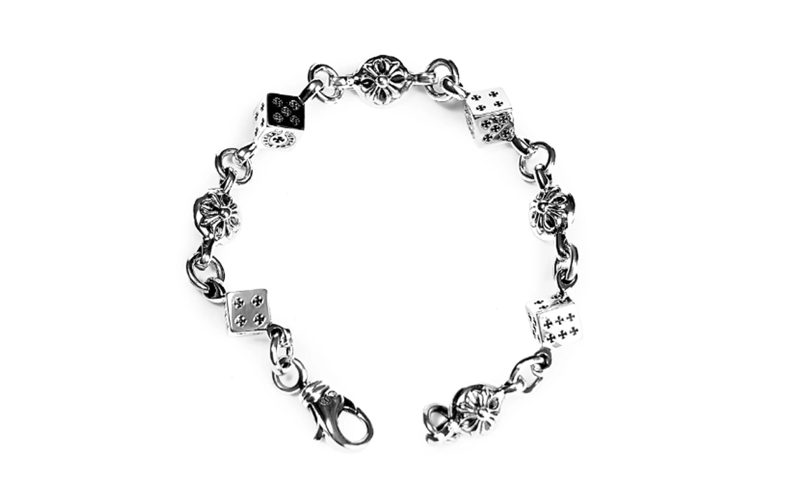 Order Pulsera Unisex Chrome Hearts Dice Cross Bead Plata 925 - Plata. CROSSBALL&DICE
