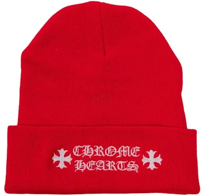 Chrome Hearts Double Cross Bordir Beanie Merah Unisex Gaya Pasangan. CH-CAP-2023014 Buy Chrome Hearts Double Cross Bordir Beanie Merah Unisex Gaya Pasangan. CH-CAP-2023014
